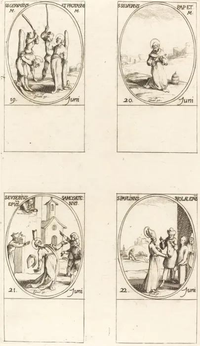 Framed Print : Sts. Gervase & Protase;St. Silverius;St. Eusebius of Samosata;St. Paulinus of Nola Framed Print : Sts. Gervase & Protase;St. Silverius;St. Eusebius of Samosata;St. Paulinus of Nola
