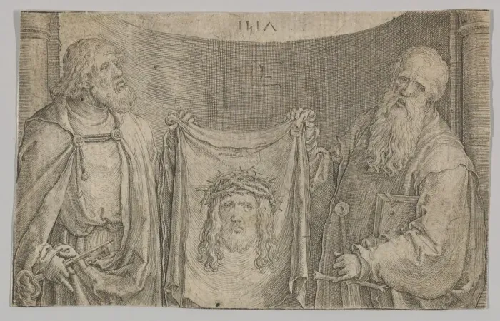 Framed Print : Sts. Peter and Paul With the Vernicle, 1517. Creator: Lucas van Leyden Framed Print : Sts. Peter and Paul With the Vernicle, 1517. Creator: Lucas van Leyden