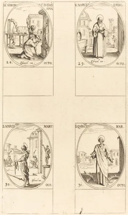 Framed Print : Sts. Simon and Jude, Apostles; St. Narcissus; St. Marcellus; St. Quintin Framed Print : Sts. Simon and Jude, Apostles; St. Narcissus; St. Marcellus; St. Quintin