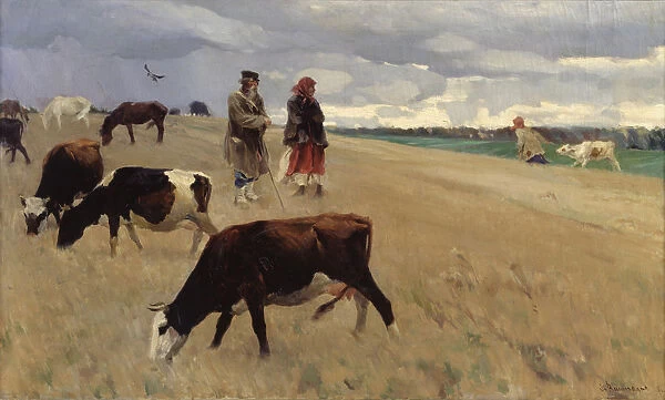 On the Stubblefield, 1896. Artist: Vinogradov, Sergei Arsenyevich (1869-1938)