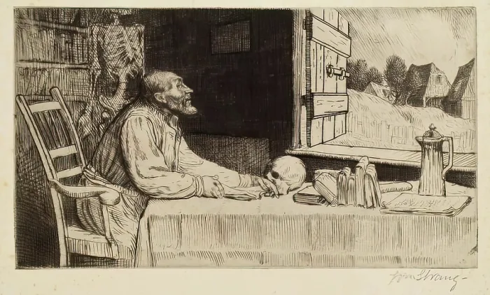 Framed Print : The Student, 1889. Creator: William Strang Framed Print : The Student, 1889. Creator: William Strang