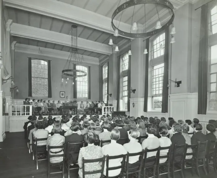 Framed Print : Students attending a conference, Furzedown Training College, London, 1935 Framed Print : Students attending a conference, Furzedown Training College, London, 1935