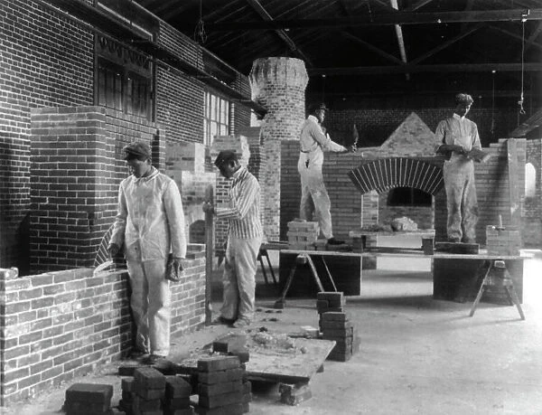 Students in a bricklaying class, Hampton Institute, Hampton, Virginia, 1899. Creator: Frances Benjamin Johnston