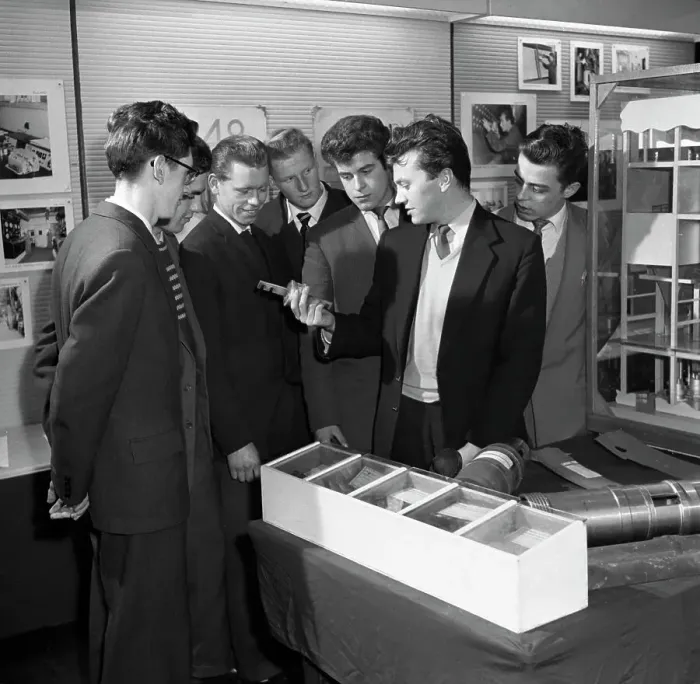 Framed Print : Students visiting Mexborough Power Station, South Yorkshire, 1960 Framed Print : Students visiting Mexborough Power Station, South Yorkshire, 1960