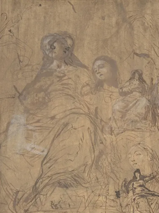 Framed Print : Studies for the Assumption of the Virgin, 1657-60. Creator: Juan Carreno de Miranda Framed Print : Studies for the Assumption of the Virgin, 1657-60. Creator: Juan Carreno de Miranda