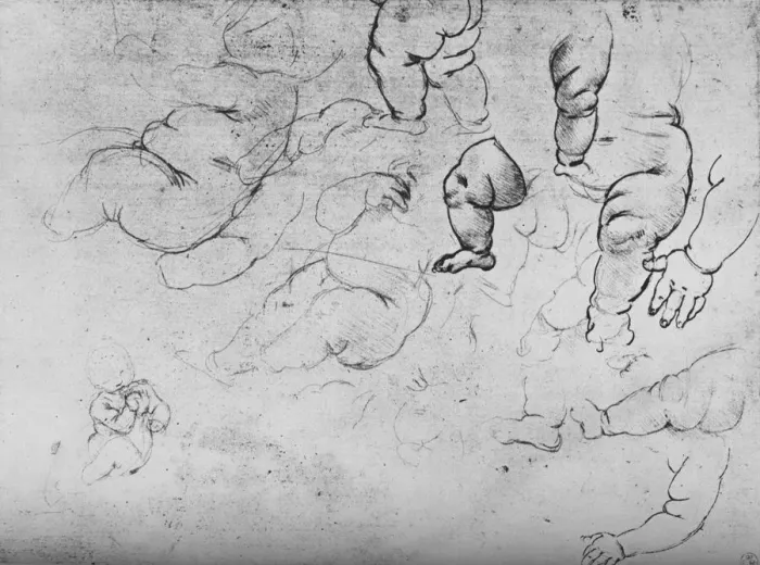 Framed Print : Studies of a Child, c1490 (1945). Artist: Leonardo da Vinci Framed Print : Studies of a Child, c1490 (1945). Artist: Leonardo da Vinci