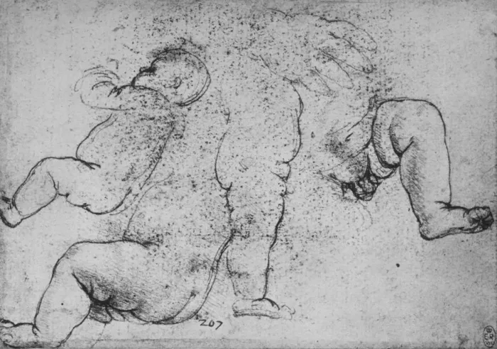 Framed Print : Studies of a Child, c1490 (1945). Artist: Leonardo da Vinci Framed Print : Studies of a Child, c1490 (1945). Artist: Leonardo da Vinci