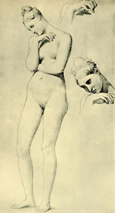 Framed Print : Studies for the figure of Stratonice, c1834-1840, (1943). Creator: Jean-Auguste-Dominique Ingres Framed Print : Studies for the figure of Stratonice, c1834-1840, (1943). Creator: Jean-Auguste-Dominique Ingres