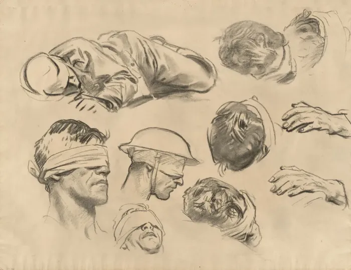 Framed Print : Studies for Gassed, 1918-1919. Creator: John Singer Sargent Framed Print : Studies for Gassed, 1918-1919. Creator: John Singer Sargent