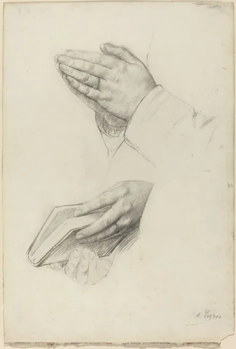 Framed Print : Two Studies of Hands. Creator: Alphonse Legros Framed Print : Two Studies of Hands. Creator: Alphonse Legros