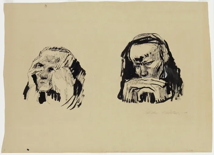 Framed Print : Two Studies for the Head of a Man, c1921. Creator: Kathe Kollwitz Framed Print : Two Studies for the Head of a Man, c1921. Creator: Kathe Kollwitz