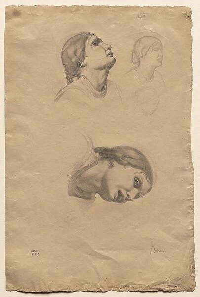 Four Studies of the Head of a Young Italian Woman, 1856. Creator: Edgar Degas (French, 1834-1917)