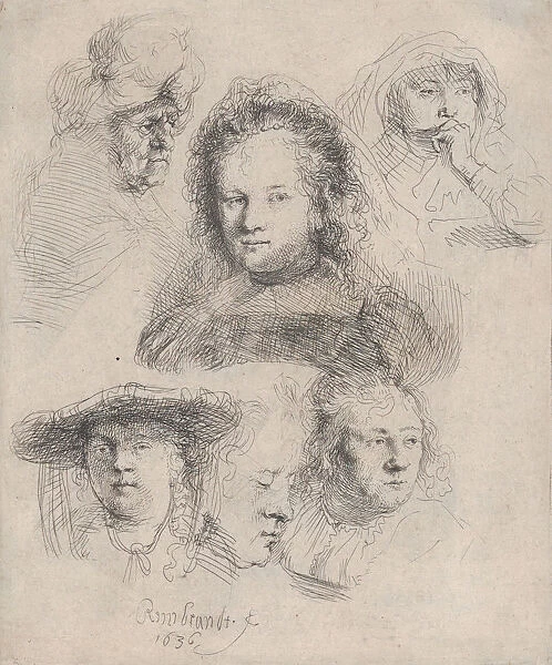 Studies of the Heads of Saskia and Others, 1636. 1636. Creator