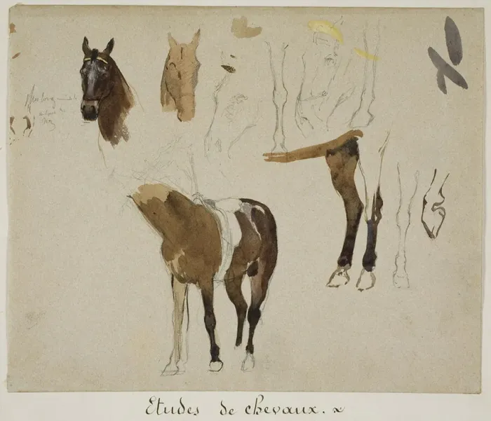 Framed Print : Studies of Horses, n. d. Creator: Jules Elie Delaunay Framed Print : Studies of Horses, n. d. Creator: Jules Elie Delaunay