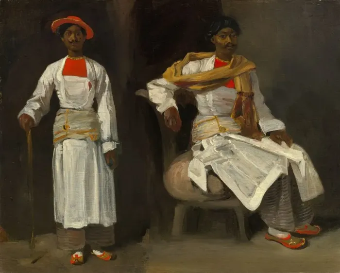 Framed Print : Two Studies of an Indian from Calcutta, Seated and Standing, c. 1823 / 1824 Framed Print : Two Studies of an Indian from Calcutta, Seated and Standing, c. 1823 / 1824