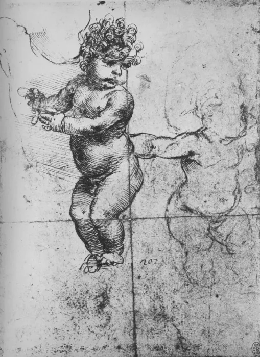 Framed Print : Studies of Infants, c1480 (1945). Artist: Leonardo da Vinci Framed Print : Studies of Infants, c1480 (1945). Artist: Leonardo da Vinci