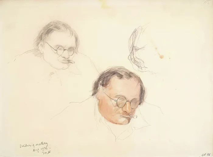 Framed Print : Studies of James McBey, 1926. Creator: Martin Hardie Framed Print : Studies of James McBey, 1926. Creator: Martin Hardie