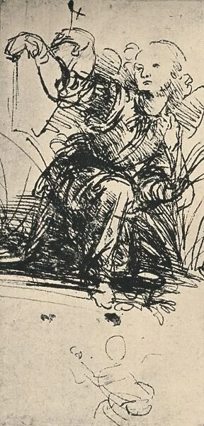 Studies of a Kneeling Angel, c1467-1519 (1945). Artist: Leonardo da Vinci