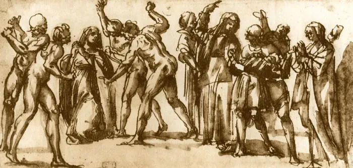 Framed Print : Studies by Luca Signorelli, 1913Artist: Luca Signorelli Framed Print : Studies by Luca Signorelli, 1913Artist: Luca Signorelli