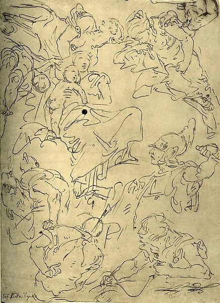 Studies for a Madonna with child and angels, mid 18th century, (1928). Artist