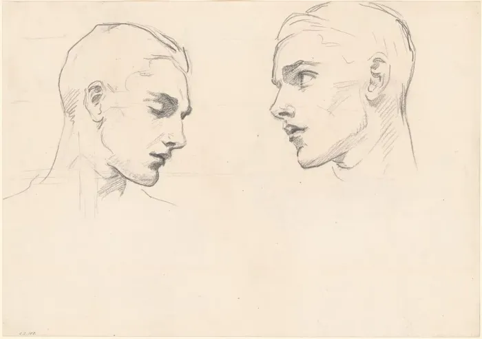 Framed Print : Studies of a Mans Head, c. 1875. Creator: John Singer Sargent Framed Print : Studies of a Mans Head, c. 1875. Creator: John Singer Sargent