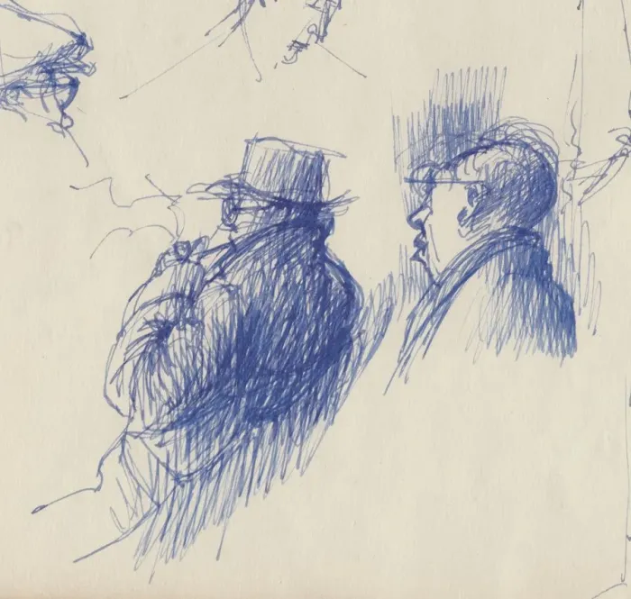 Framed Print : Studies, men in hats, c1950. Creator: Shirley Markham Framed Print : Studies, men in hats, c1950. Creator: Shirley Markham