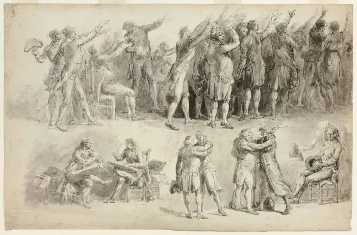 Framed Print : Studies for the Oath of the Tennis Court, 1789 / 91. Creator: Jean Pierre Norblin Framed Print : Studies for the Oath of the Tennis Court, 1789 / 91. Creator: Jean Pierre Norblin