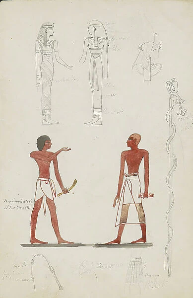 Studies of paintings of Egyptian figures, 1858-1860. Creator: Willem de Famars Testas
