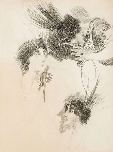 Three Studies for The Portrait of Dora di Rudini Labouchere. Creator: Boldini