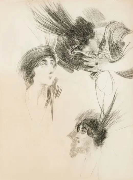 Framed Print : Three Studies for The Portrait of Dora di Rudini Labouchere. Creator: Boldini Framed Print : Three Studies for The Portrait of Dora di Rudini Labouchere. Creator: Boldini