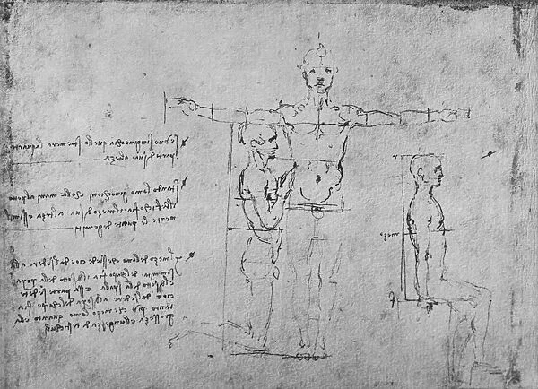 Studies of the Proportions of Three Figures, c1480 (1945). Artist: Leonardo da Vinci