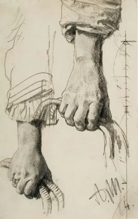 Framed Print : Two Studies of a Right Hand, 1884. Creator: Adolph Menzel Framed Print : Two Studies of a Right Hand, 1884. Creator: Adolph Menzel