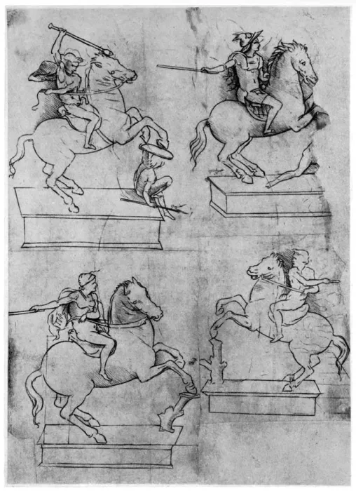 Framed Print : Studies for the Sforza Monument, c1488-1493 (1954). Artist: Leonardo da Vinci Framed Print : Studies for the Sforza Monument, c1488-1493 (1954). Artist: Leonardo da Vinci