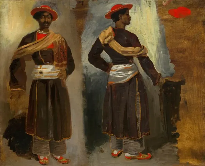 Framed Print : Two Studies of a Standing Indian from Calcutta, c. 1823 / 1824. Creator: Eugene Delacroix Framed Print : Two Studies of a Standing Indian from Calcutta, c. 1823 / 1824. Creator: Eugene Delacroix