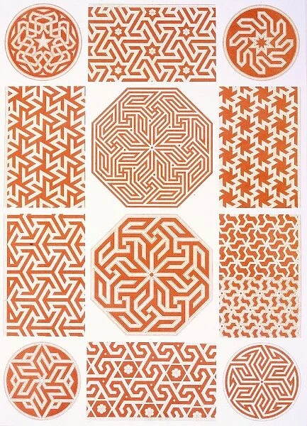 Studies of stucco decoration: various geometric patterns, pub