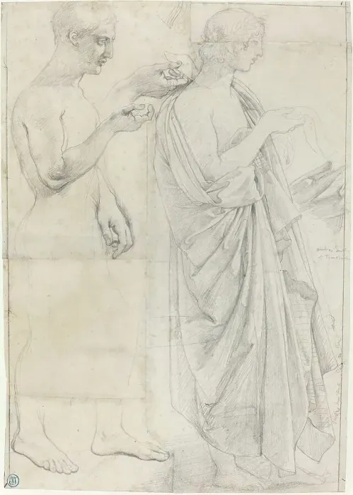 Framed Print : Two Studies of Virgil, c. 1812 and c. 1825. Creator: Jean-Auguste-Dominique Ingres Framed Print : Two Studies of Virgil, c. 1812 and c. 1825. Creator: Jean-Auguste-Dominique Ingres