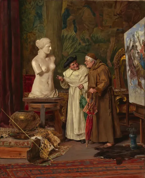 Framed Print : In the Studio, before 1887. Creator: Arnoldo Tamburini Framed Print : In the Studio, before 1887. Creator: Arnoldo Tamburini