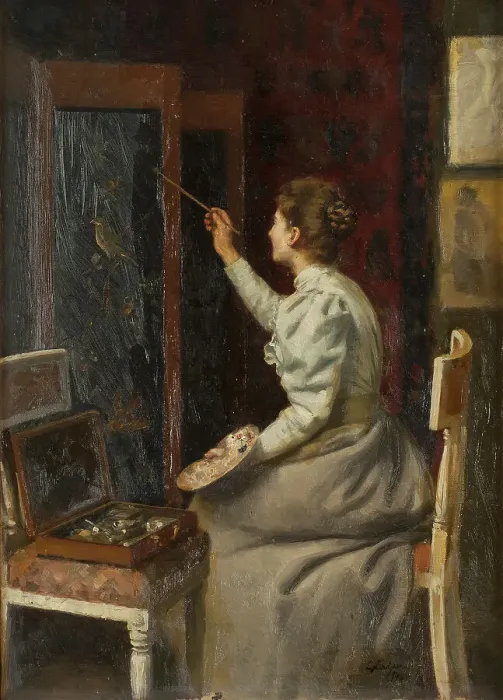 Framed Print : In the studio, 1894. Creator: Emanuel Lindgren Framed Print : In the studio, 1894. Creator: Emanuel Lindgren