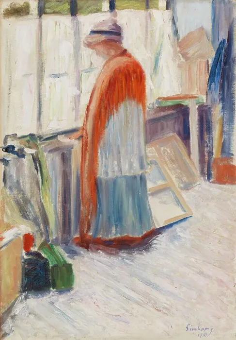 Framed Print : In the Studio, 1910. Creator: Hugo Simberg Framed Print : In the Studio, 1910. Creator: Hugo Simberg