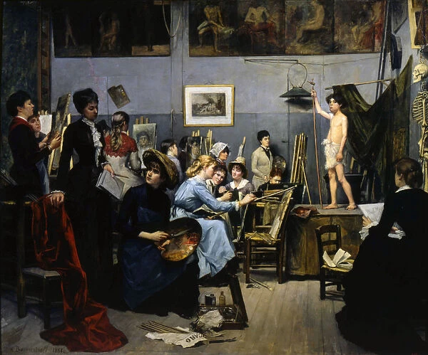 The Studio by Academie Julian, 1881. Artist: Maria Konstantinowka Bashkirtseff