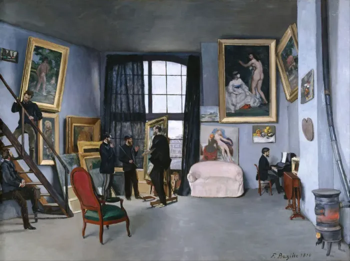 Framed Print : The studio of the artist at Rue de La Condamine, 1870. Artist: Bazille, Frederic (1841-1870) Framed Print : The studio of the artist at Rue de La Condamine, 1870. Artist: Bazille, Frederic (1841-1870)