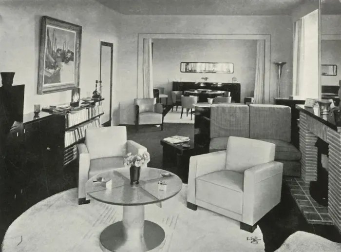 Framed Print : Studio and dining-room in house in Brussels, 1937. Creator: Unknown Framed Print : Studio and dining-room in house in Brussels, 1937. Creator: Unknown