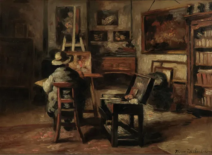 Framed Print : The Studio of Ferdinand De Braekeleer I, Father of the Painter, 1873-1885. Creator: Henri Jean Augustin de Braekeleer Framed Print : The Studio of Ferdinand De Braekeleer I, Father of the Painter, 1873-1885. Creator: Henri Jean Augustin de Braekeleer