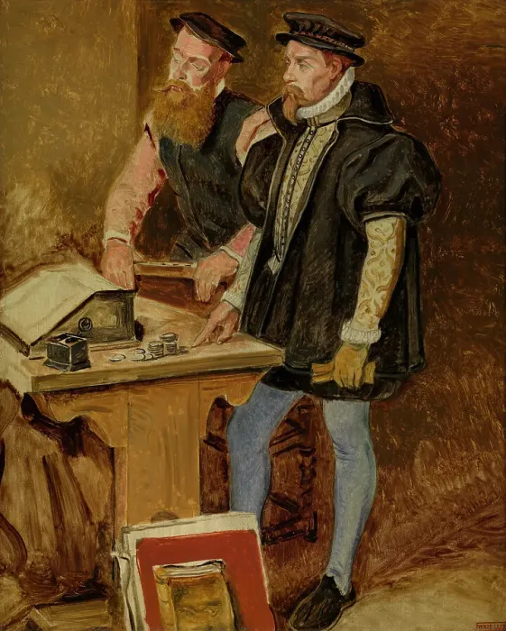 Framed Print : The Studio of Frans Floris, c1540s, 1868. Creator: Jan August Hendrik Leys