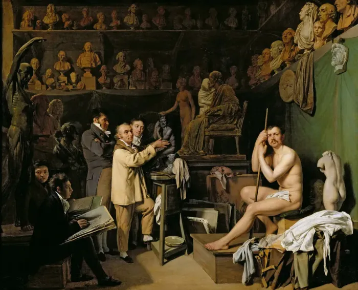 Framed Print : The Studio of Jean Antoine Houdon (1741-1828), after 1803. Artist: Boilly, Louis-Leopold (1761-1845) Framed Print : The Studio of Jean Antoine Houdon (1741-1828), after 1803. Artist: Boilly, Louis-Leopold (1761-1845)