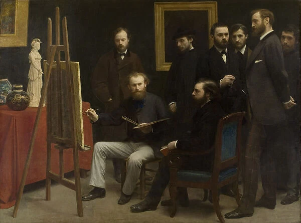 A Studio at Les Batignolles, 1870. Artist: Fantin-Latour, Henri (1836-1904)