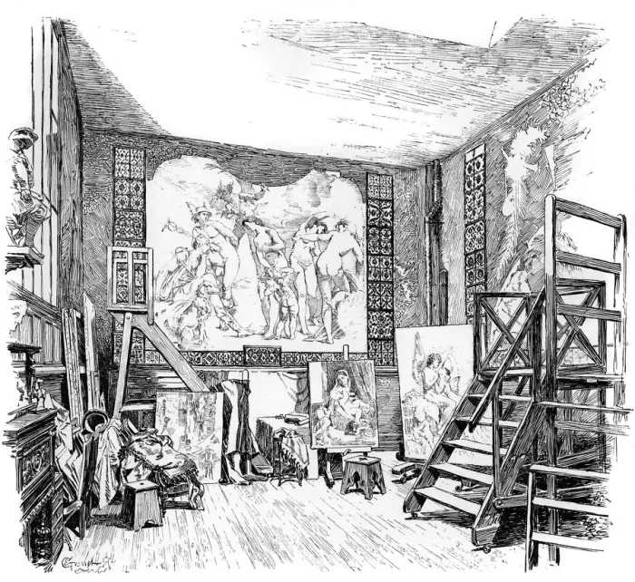 Framed Print : The studio of Paul-Jacques-Aime Baudry, c1880-1882 Framed Print : The studio of Paul-Jacques-Aime Baudry, c1880-1882