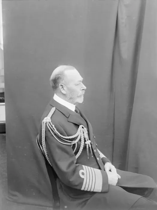 Framed Print : Studio portrait of George V taken aboard HMY Victoria and Albert, c1935. Creator Framed Print : Studio portrait of George V taken aboard HMY Victoria and Albert, c1935. Creator
