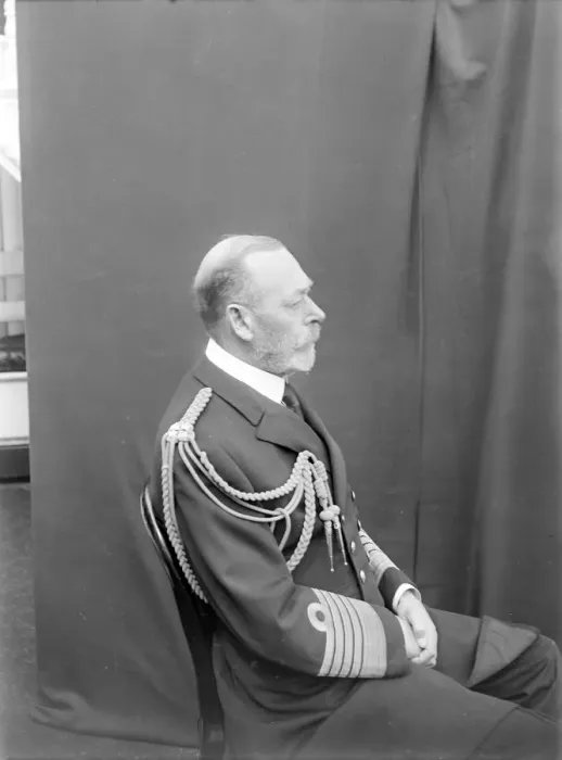 Framed Print : Studio portrait of George V taken aboard HMY Victoria and Albert, c1935. Creator Framed Print : Studio portrait of George V taken aboard HMY Victoria and Albert, c1935. Creator