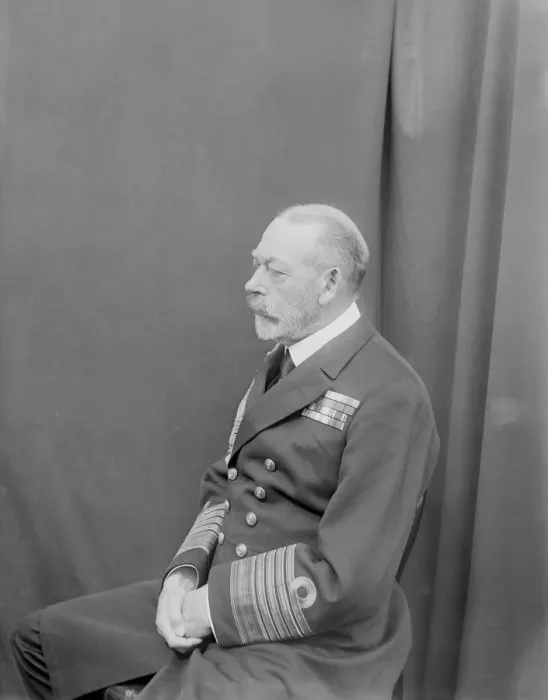 Framed Print : Studio portrait of George V taken aboard HMY Victoria and Albert, c1935. Creator Framed Print : Studio portrait of George V taken aboard HMY Victoria and Albert, c1935. Creator